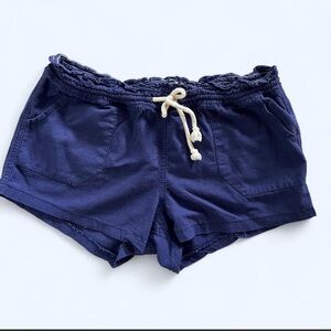 Navy Drawstring Women's Lounge Shorts